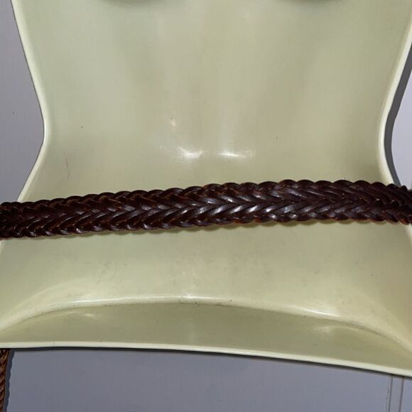 Vintage brown woven leather belt made in Argentina - Picture 3 of 7